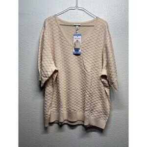 Ella Moss Women's Elbow Sleeve Shirt/Sweater Lightweight, Size-3X, Cream New